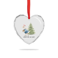 Funny Xmas Ice Skating Heart Crystal Glass Ornament Have An Ice Day Goose Xmas Tree - Wonder Print Shop
