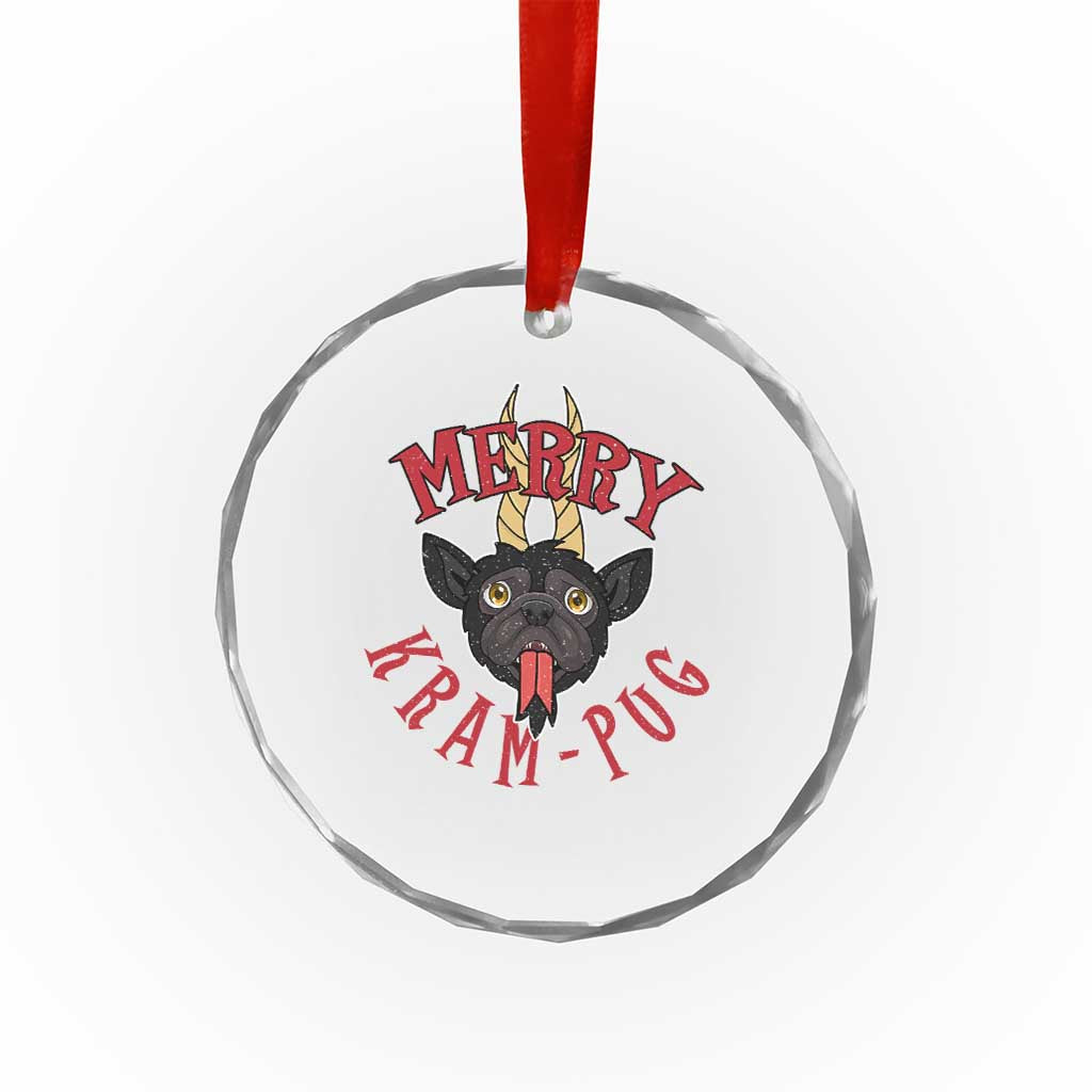 Funny Xmas Krampus Pug Dog Crystal Glass Ornament Merry Krampug Cute Pug Satan TS09