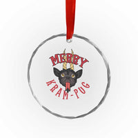Funny Xmas Krampus Pug Dog Crystal Glass Ornament Merry Krampug Cute Pug Satan TS09