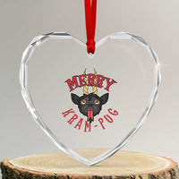 Funny Xmas Krampus Pug Dog Heart Crystal Glass Ornament Merry Krampug Cute Pug Satan - Wonder Print Shop