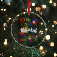 Funny Xmas LGBT Crystal Glass Ornament Ho Ho Ho Homosexual TS09