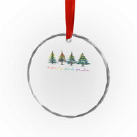 Funny Xmas LGBT Crystal Glass Ornament Merry And Pride Rainbow Xmas Tree TS11