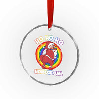 Funny Xmas LGBT Crystal Glass Ornament Santa Ho Ho Ho Homosexual TS09