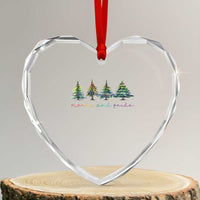 Funny Xmas LGBT Heart Crystal Glass Ornament Merry And Pride Rainbow Xmas Tree - Wonder Print Shop