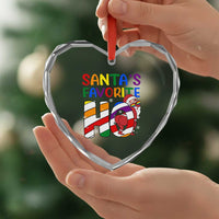 Funny Xmas LGBT Heart Crystal Glass Ornament Santas Favorite Ho Rainbow - Wonder Print Shop