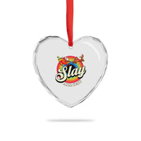 Funny Xmas LGBT Heart Crystal Glass Ornament Slay All Day Sleigh Rainbow - Wonder Print Shop
