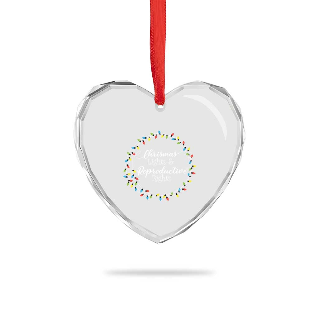 Funny Xmas Lights And Reproductive Rights Heart Crystal Glass Ornament Led Light - Wonder Print Shop