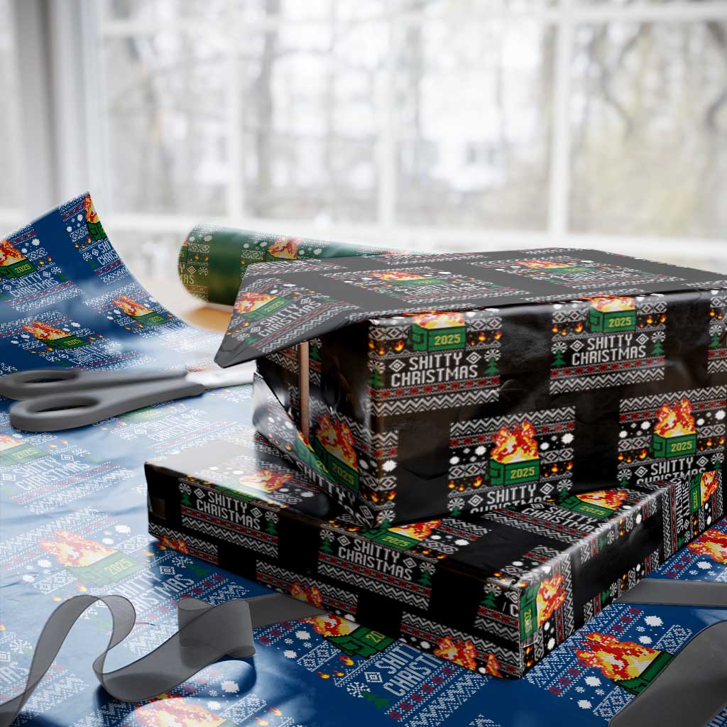Funny Xmas Lil Dumpster Fire Wrapping Paper Roll Shitty Christmas Festive Holiday - Wonder Print Shop