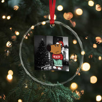 Funny Xmas Meme Chilling Guy Santa Crystal Glass Ornament TS09