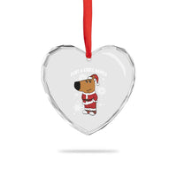 Funny Xmas Meme Just A Chill Santa Heart Crystal Glass Ornament - Wonder Print Shop