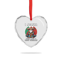 Funny Xmas Mexican Santa Heart Crystal Glass Ornament I Juanna Wish You A Merry Xmas - Wonder Print Shop