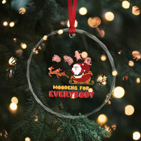 Funny Xmas Moo Deng For Everyone Crystal Glass Ornament Cute Baby Hippo Santa Reindeer TS09