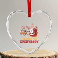 Funny Xmas Moo Deng For Everyone Heart Crystal Glass Ornament Cute Baby Hippo Santa Reindeer - Wonder Print Shop