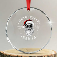 Funny Xmas Motorcycle Santa Crystal Glass Ornament No Ride No Life Motorbike Rider Grandpa TS10