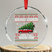 Funny Xmas Movie Crystal Glass Ornament Bend Over And I'll Show You Merry Xmas Tree Ugly Sweater TS02