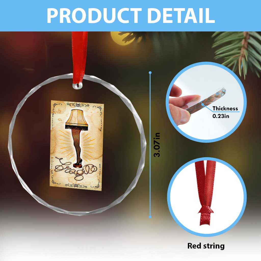 Funny Xmas Movie Crystal Glass Ornament Fragile Leg Lamp TS10