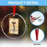 Funny Xmas Movie Crystal Glass Ornament Fragile Leg Lamp TS10