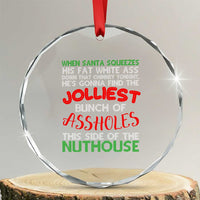 Funny Xmas Movie Crystal Glass Ornament Jolliest Bunch of Assholes This Side of The Nuthouse Xmas Vacation TS02