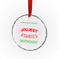 Funny Xmas Movie Crystal Glass Ornament Jolliest Bunch of Assholes This Side of The Nuthouse Xmas Vacation TS02