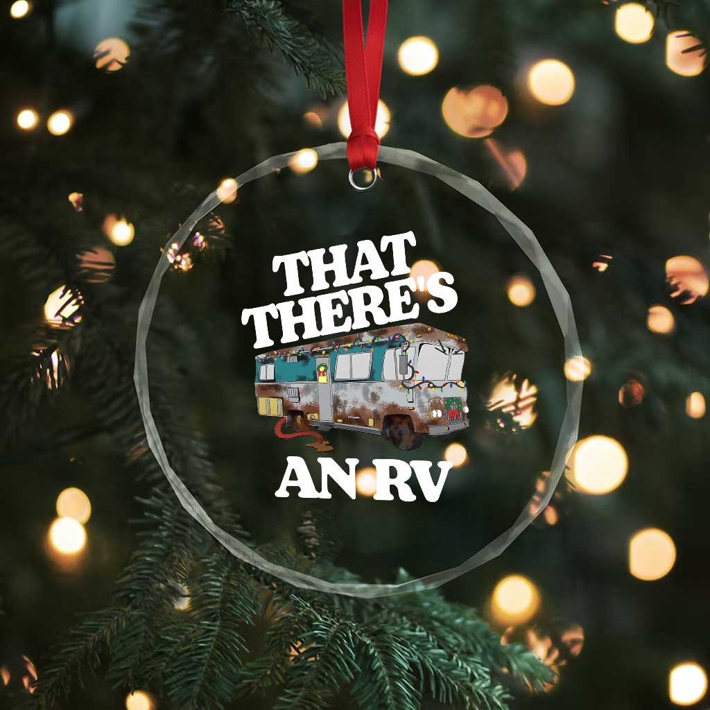 Funny Xmas Movie Crystal Glass Ornament That There's An RV Led Lights Camping Motorhome TS11