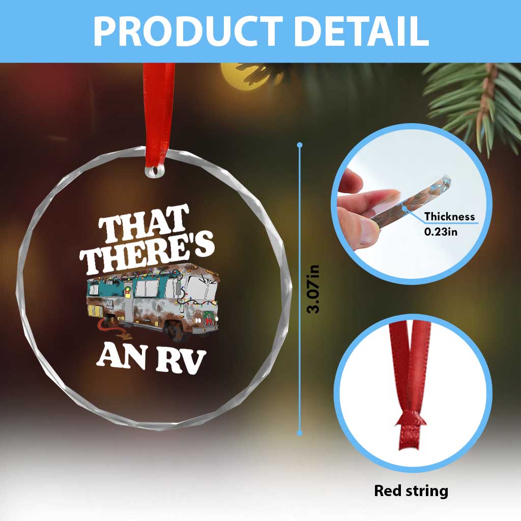 Funny Xmas Movie Crystal Glass Ornament That There's An RV Led Lights Camping Motorhome TS11