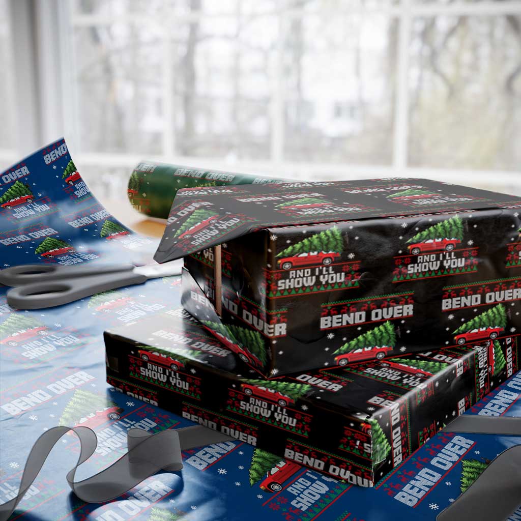 Funny Xmas Movie Wrapping Paper Roll Bend Over And I'll Show You Merry Xmas Tree Ugly Sweater