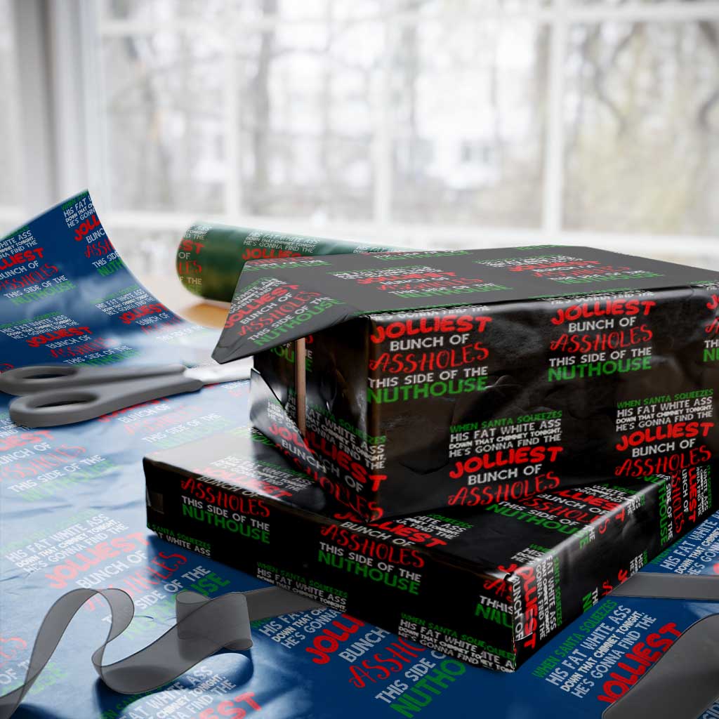 Funny Xmas Movie Wrapping Paper Roll Jolliest Bunch of Assholes This Side of The Nuthouse Xmas Vacation