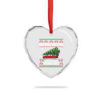Funny Xmas Movie Heart Crystal Glass Ornament Bend Over And I'll Show You Merry Xmas Tree Ugly Sweater - Wonder Print Shop