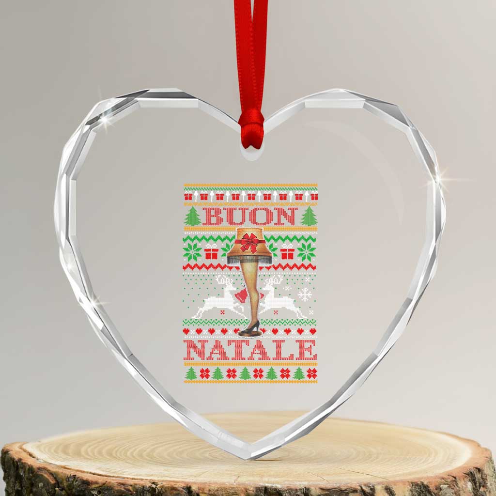 Funny Xmas Movie Heart Crystal Glass Ornament Buon Natale Lamp Italian Christmas - Wonder Print Shop