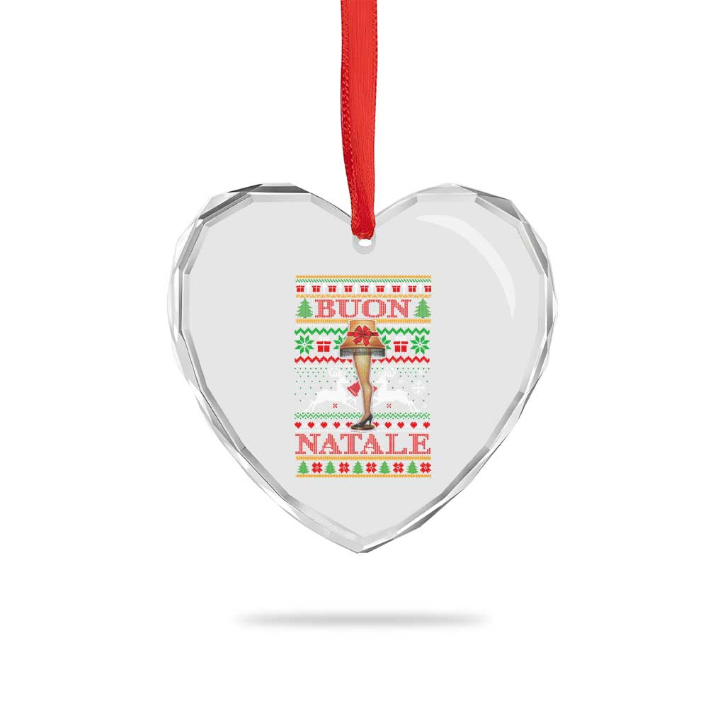 Funny Xmas Movie Heart Crystal Glass Ornament Buon Natale Lamp Italian Christmas - Wonder Print Shop