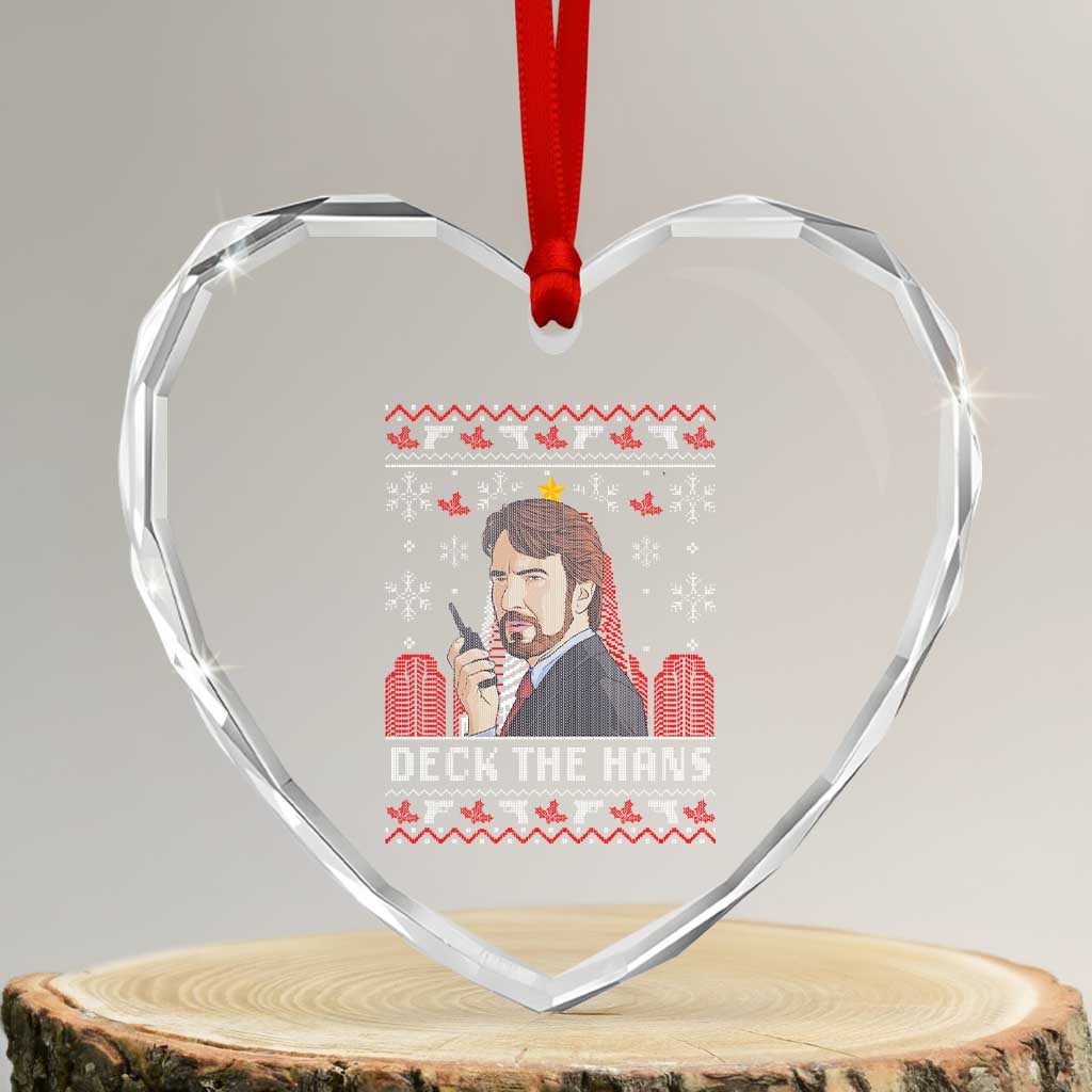 Funny Xmas Nakatomi Plaza Heart Crystal Glass Ornament Deck The Hans - Wonder Print Shop