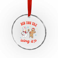Funny Xmas Nurse Crystal Glass Ornament Did You Try Icing It? Snowman Nurse Snap Gingerbread TS09