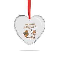 Funny Xmas Nurse Heart Crystal Glass Ornament Did You Try Icing It Gingerbreads - Wonder Print Shop