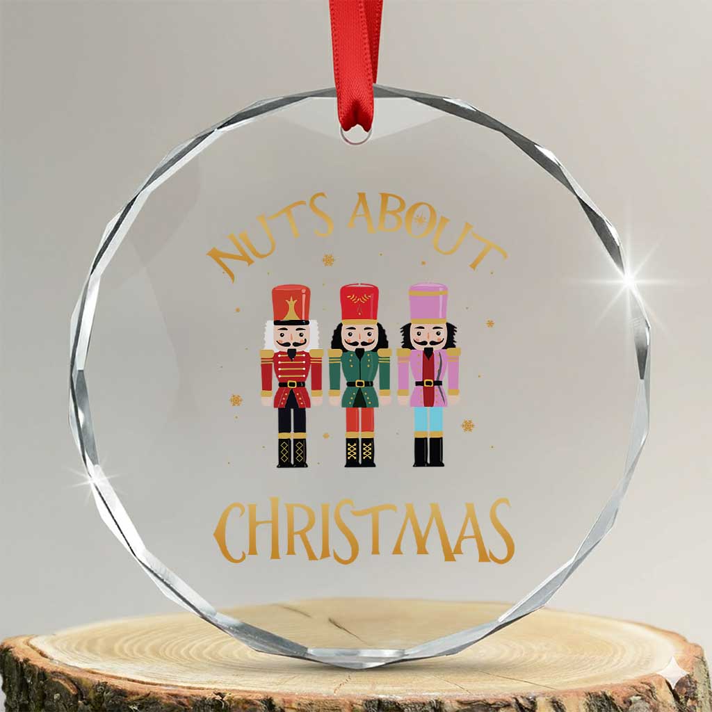 Funny Xmas Nutcracker Crystal Glass Ornament Nuts About Xmas Snowflake TS11