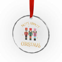 Funny Xmas Nutcracker Crystal Glass Ornament Nuts About Xmas Snowflake TS11