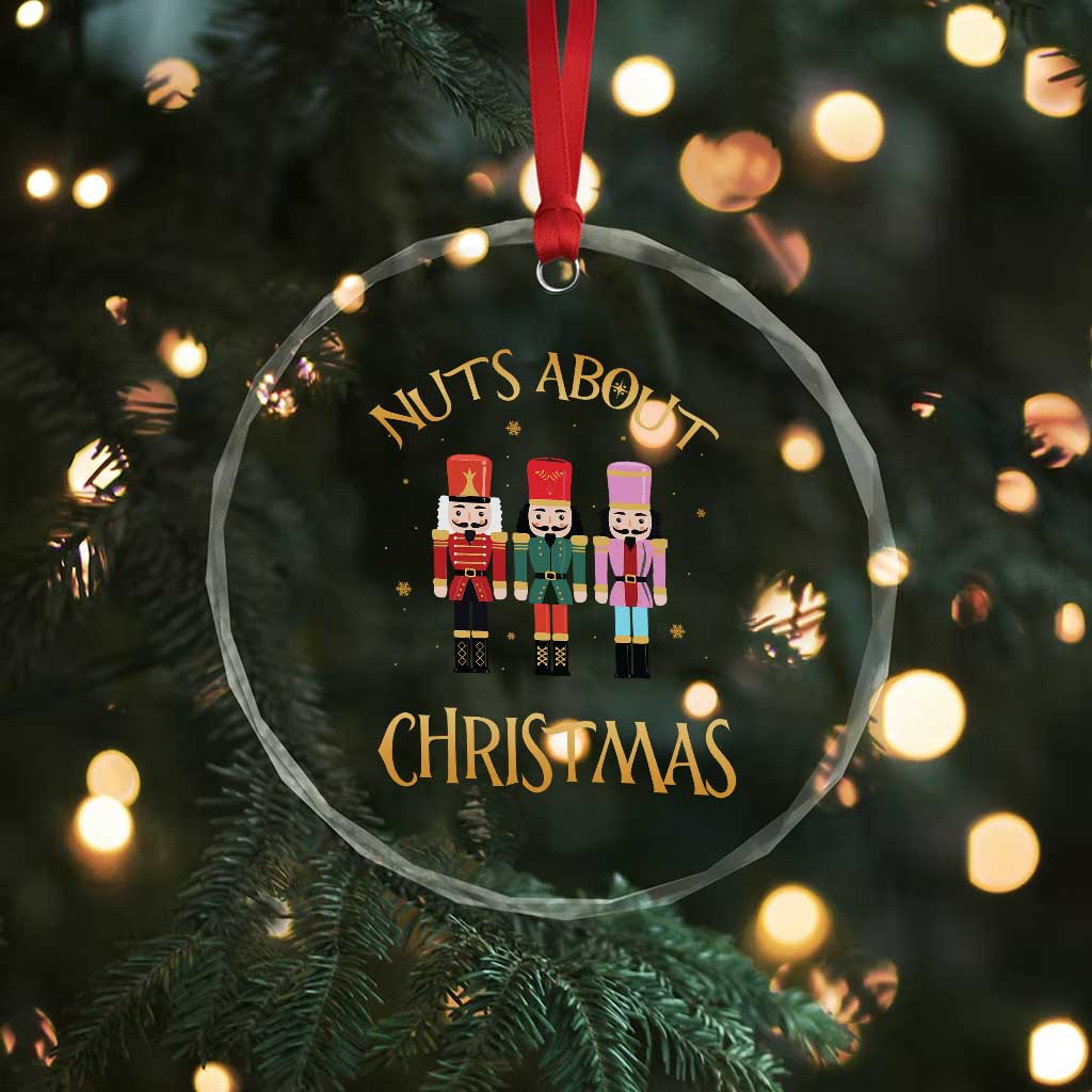 Funny Xmas Nutcracker Crystal Glass Ornament Nuts About Xmas Snowflake TS11