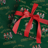 Funny Xmas Nutcracker Wrapping Paper Roll Nuts About Christmas Snowflake - Wonder Print Shop