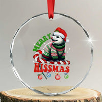 Funny Xmas Opossum Crystal Glass Ornament Merry Hissmass TS09