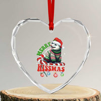 Funny Xmas Opossum Heart Crystal Glass Ornament Merry Hissmass - Wonder Print Shop