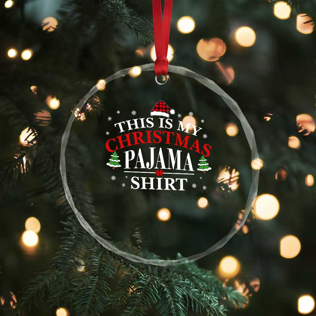 Funny Xmas Pajama Crystal Glass Ornament PJ PJS for Family TS10