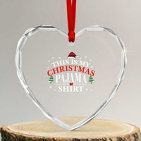 Funny Xmas Pajama Heart Crystal Glass Ornament PJ PJS for Family - Wonder Print Shop