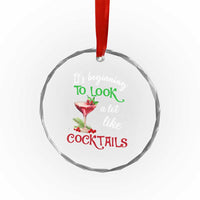 Funny Xmas Party Crystal Glass Ornament It's Beginning To Look A Lot Like Cocktails TS09