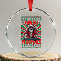 Funny Xmas Party Crystal Glass Ornament Merry Mixmas Santa DJ TS09
