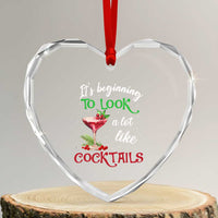 Funny Xmas Party Heart Crystal Glass Ornament It's Beginning To Look A Lot Like Cocktails - Wonder Print Shop
