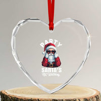 Funny Xmas Party Heart Crystal Glass Ornament Like Santa's Not Watching Santa Sunglass - Wonder Print Shop
