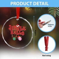Funny Xmas Pickleball Crystal Glass Ornament Jingle Balls Reindeer Santa Hat Ball TS11