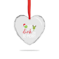 Funny Xmas Pickleball Heart Crystal Glass Ornament Eat Dink And Be Merry - Wonder Print Shop