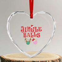 Funny Xmas Pickleball Heart Crystal Glass Ornament Jingle Balls Reindeer Santa Hat Ball - Wonder Print Shop