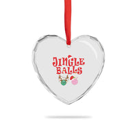 Funny Xmas Pickleball Heart Crystal Glass Ornament Jingle Balls Reindeer Santa Hat Ball - Wonder Print Shop