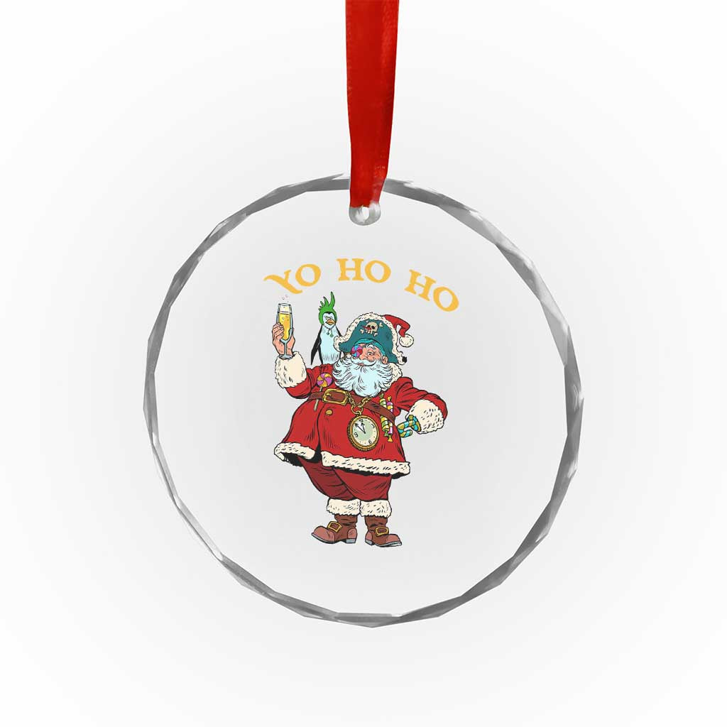 Funny Xmas Pirate Santa Crystal Glass Ornament Yo Ho Ho Holiday Xmas Pirate TS11